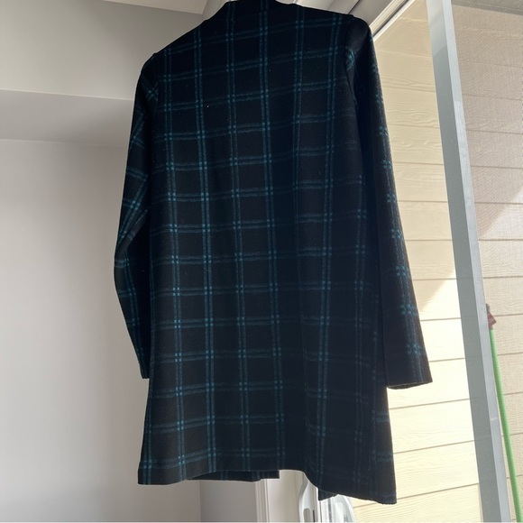 Ricki's women longline cardigan, Chequered print, black and dark teal, XS - Picture 3 of 7